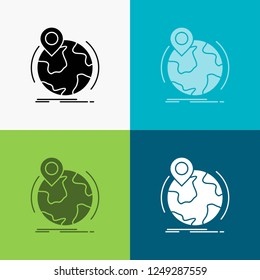 location, globe, worldwide, pin, marker Icon Over Various Background. glyph style design, designed for web and app. Eps 10 vector illustration