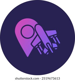 Location Glyph Circle Gradient Icon