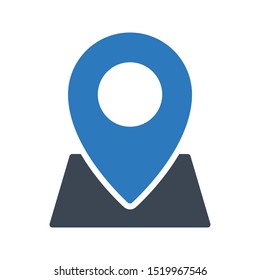 location glyph colour line vector icon