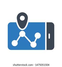 location glyph colour vector icon