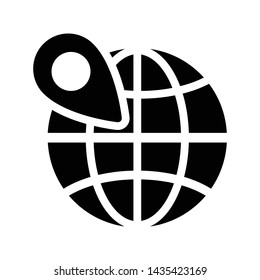 location glyph flat vector icon