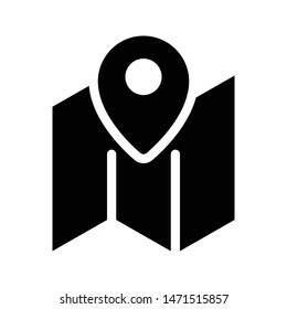 location glyph flat vector icon