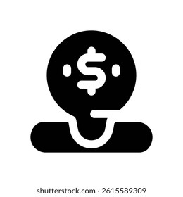 location glyph icon. Strong and solid vector icon for websites, mobile interfaces, presentations, and visual branding. High quality and easy to edit.