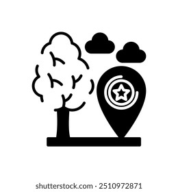 Location Glyph Icon, Vector illustration