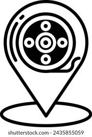 Location glyph and line vector illustration