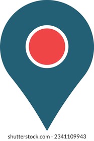 Location Glyph Two Color Icon For Personal And Commercial Use.
