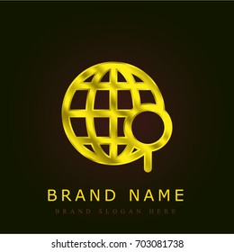 Location golden metallic logo