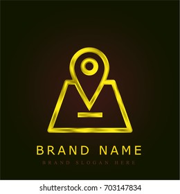 Location golden metallic logo