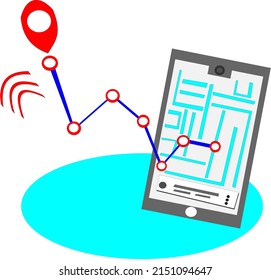Location GPS-App, Vektorgrafik