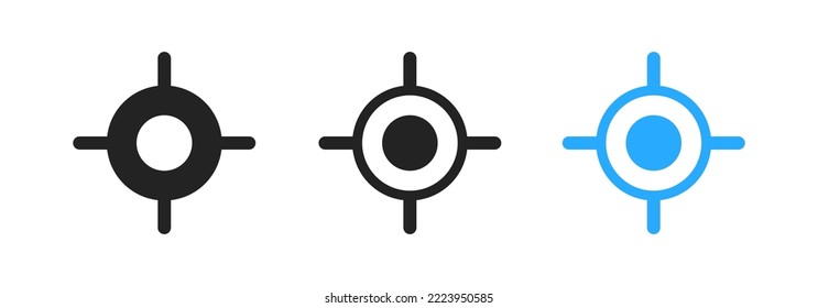 Location gps live tracking icon set on white background. Map marker. Destination symbol. Colored flat design. Vector illustration