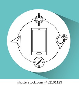 location gps travel isolated, vector illustration eps10