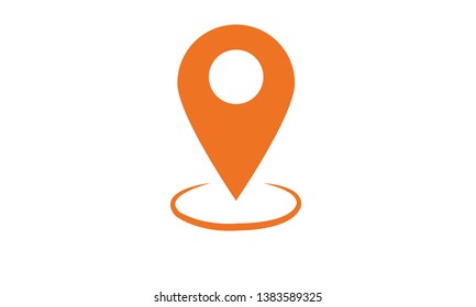 Location GPS vector orange color