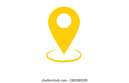 Location GPS vector yellow color