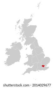 Location of Greater London in United Kingdom Map Vector