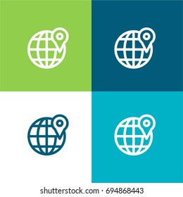 Location green and blue material color minimal icon or logo design