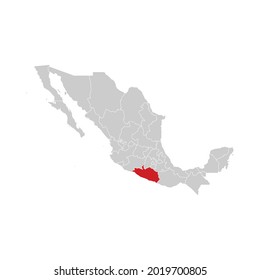 Location of Guerrero in Mexico Map Vector