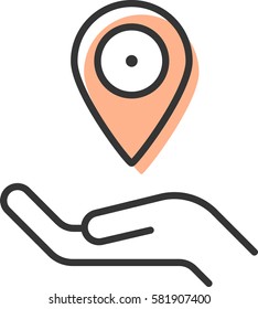 location in hand icon