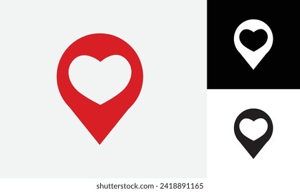 Location Heart, black and white,