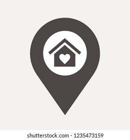 location heart vector icon