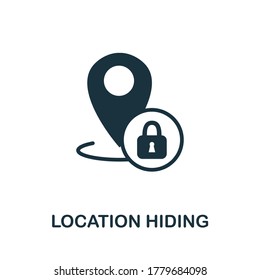 Location Hiding icon. Monochrome simple Location Hiding icon for templates, web design and infographics