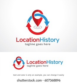 Location History Logo Template Vector Design, Emblem, Design Concept, Creative Symbol, Icon