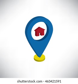 Location Home Icon Isometric Vector EPS10