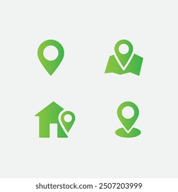 Location home icon logo flat vector design