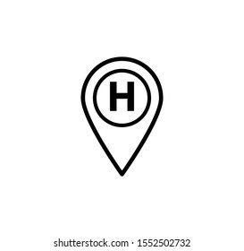Location hospital icon sign vector illustration