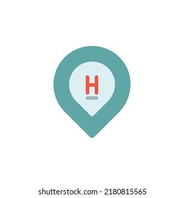 Location Hospital icon suitable for application, web, or other