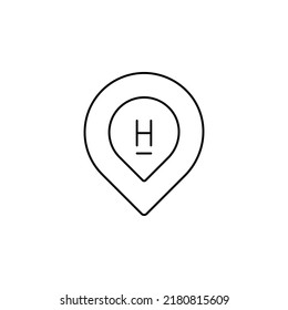 Location Hospital icon suitable for application, web, or other