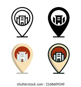Location Hotel Icon Set Collection