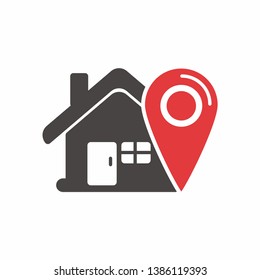Location of the house vector illustration. Location icon. House icon 