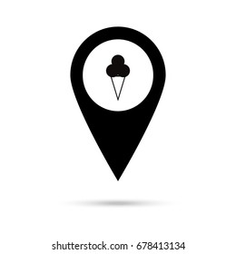 location ice cream icon. Vector