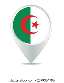 Location Icon for Algeria Flag, Vector