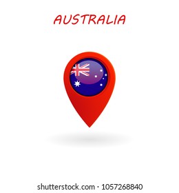 Location Icon for Australia Flag, Vector, Illustration, Eps File