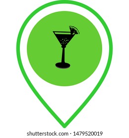 location icon, bar, vector illustration