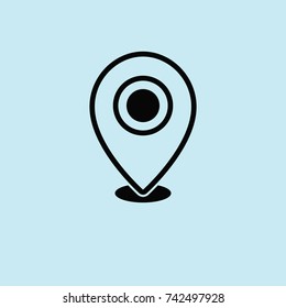 location icon black, blue background