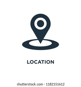 Location icon. Black filled vector illustration. Location symbol on white background. Can be used in web and mobile.