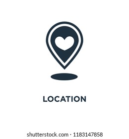 Location icon. Black filled vector illustration. Location symbol on white background. Can be used in web and mobile.