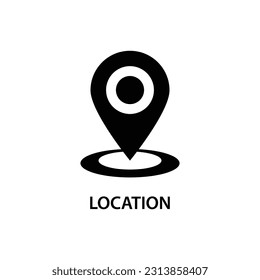 Location icon. Black filled vector illustration. Location symbol on white background. Can be used in web and mobile.