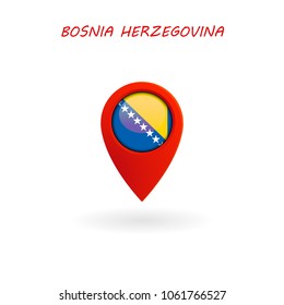 Location Icon for Bosnia Flag, Vector, Illustration, Eps File
