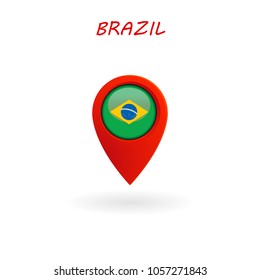 Location Icon for Brazil Flag, Vector, Illustration, Eps File