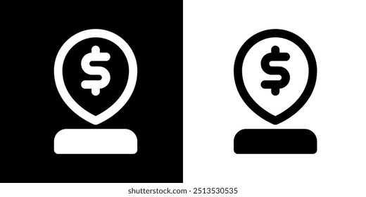 Location icon. Business icon. Online business. Black icon. Silhouette icon