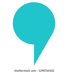 Location icon circle map pin sign is isolated on white background. Web button for internet cartography is created in flat style. The design graphic element is saved as a vector illustration