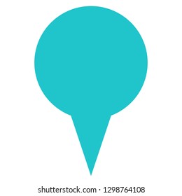 Location icon circle map pin sign is isolated on white background. Web button for internet cartography is created in flat style. The design graphic element is saved as a vector illustration