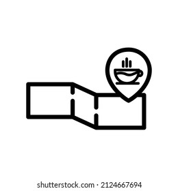 Location icon with coffee cup. line icon style. suitable for coffee shop location icon. simple design editable. Design template vector