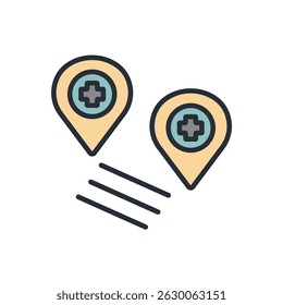 location, Symbol-Kollektion .design-Stil mit Hintergrund