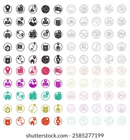 Location icon. Collection of navigation, locator, pin, map marker, flag icons. Solid vector icons.