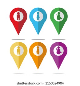Location icon collection with pictogram