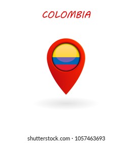 Location Icon for Colombia Flag, Vector, Illustration, Eps File